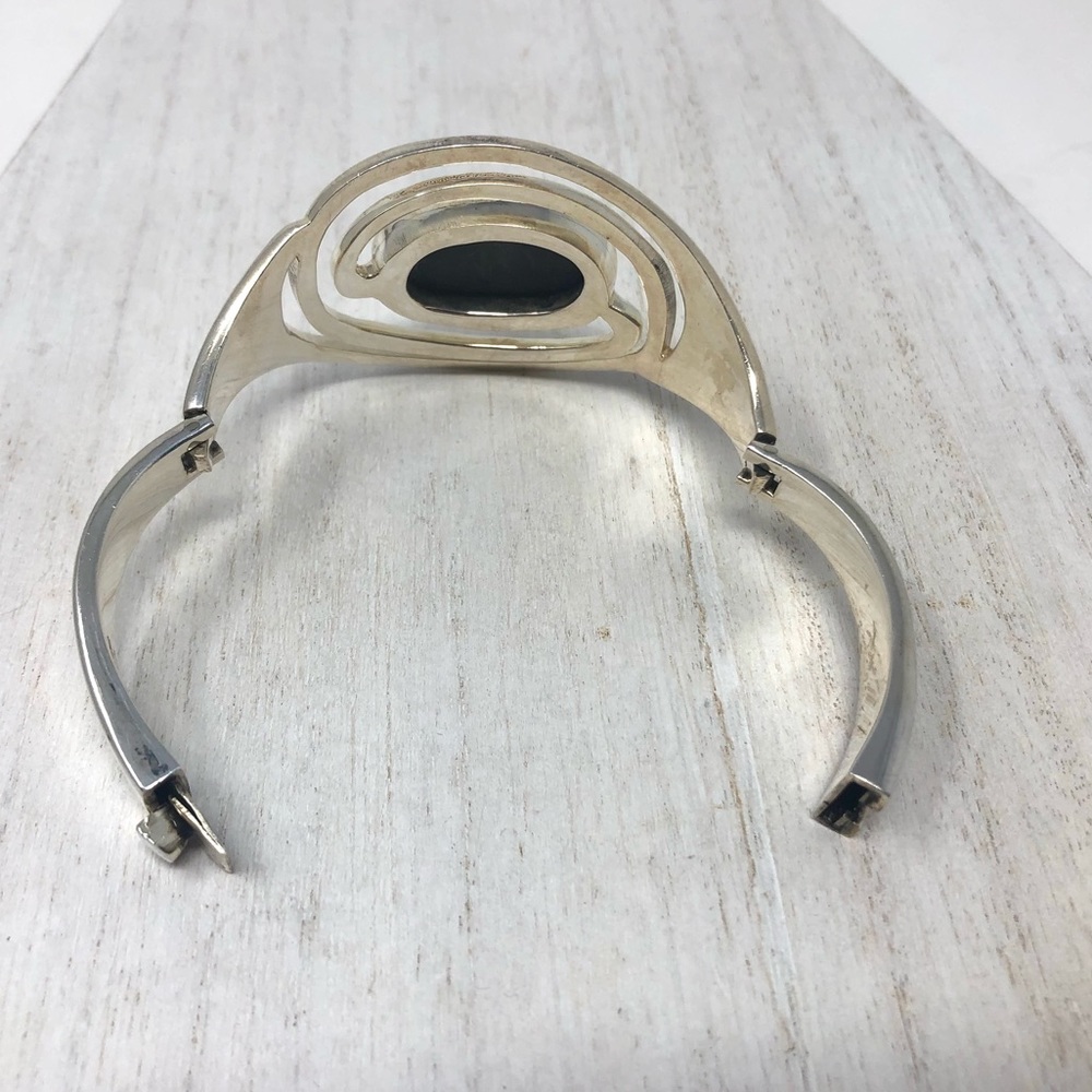 TAXCO Sterling silver bracelet, large onyx stone, 67.8g - Picture 7 of 15